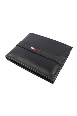 Tommy Hilfiger Men's Leather Ranger Passcase Billfold Wallet - Black